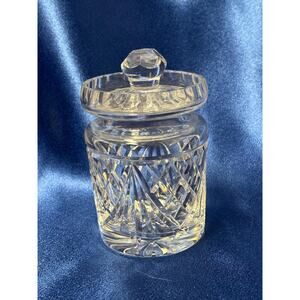 Vintage Waterford Crystal Honey Jar, Alana Pattern Lidded Condiment Pot